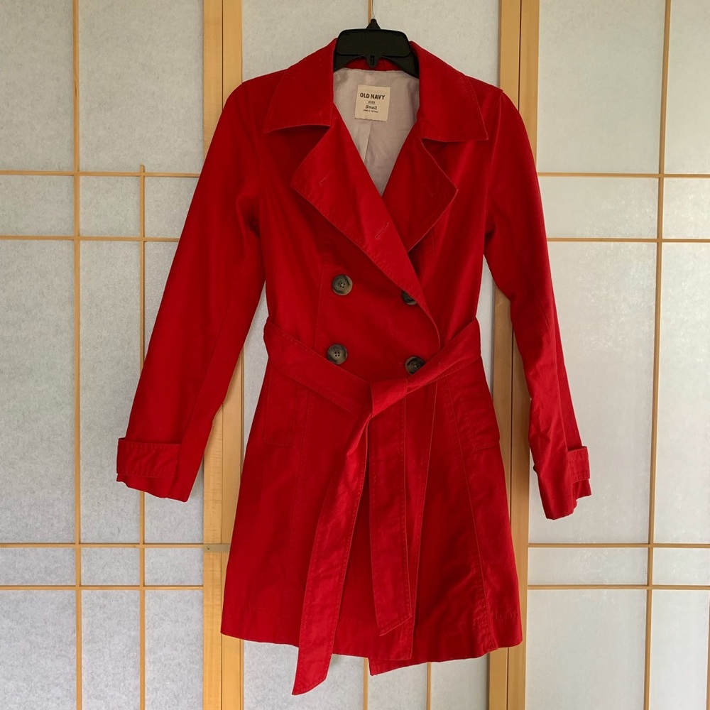 Old Navy Red Trenchcoat